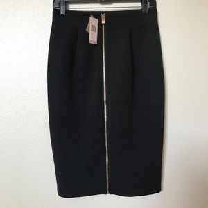 NWT Black Zip Pencil Skirt